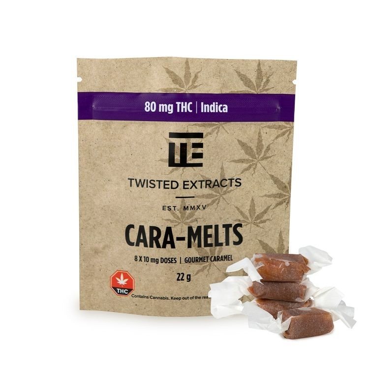 TWISTED EXTRACTS – CARA-MELTS 80MG THC INDICA $12.99