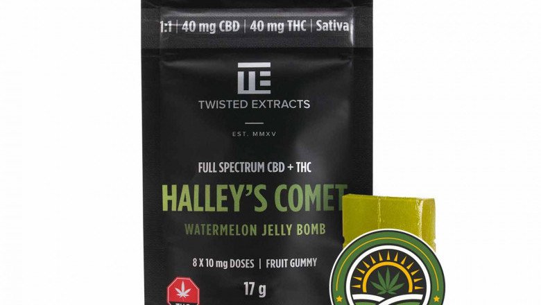 TWISTED EXTRACTS – HALLEY’S COMET WATERMELON JELLY BOMB – 40MG THC & 40MG CBD