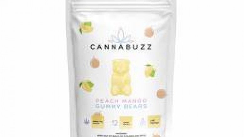 Cannabuzz Peach Mango Gummy Bears (300mg THC)