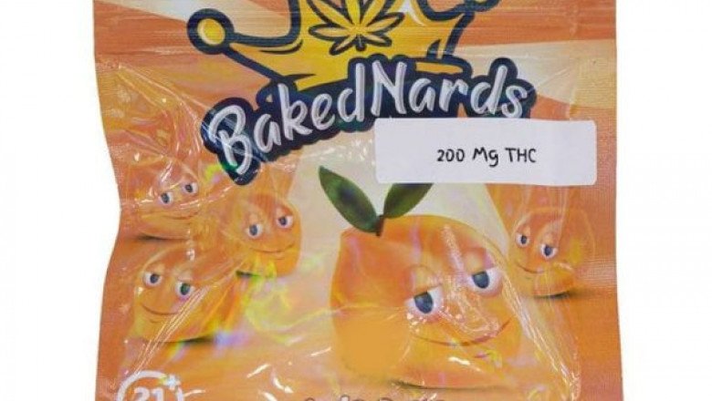 BAKEDNARDS 200MG THC PEACH GUMMIES