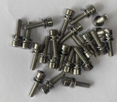 Hexagon spring pad flat pad three combination mechanical screws M4-L16-D8
