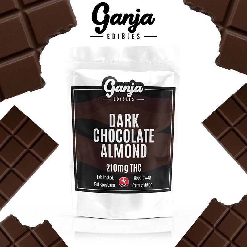 Ganja Edibles – Dark Chocolate Almond $17.50
