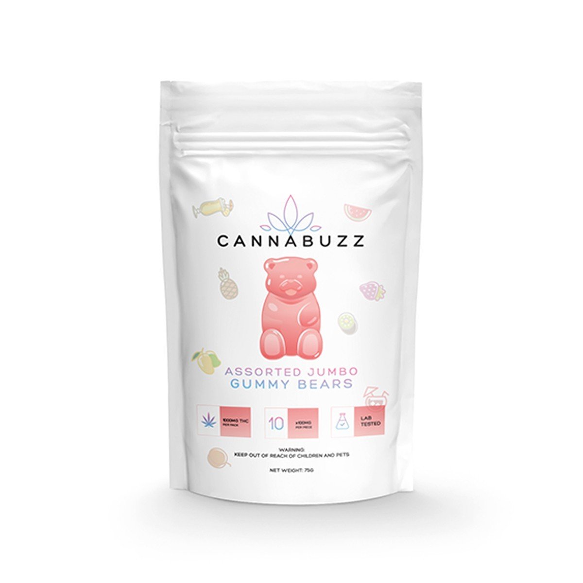 CannaBuzz Assorted Jumbo Gummy Bear  1000mg