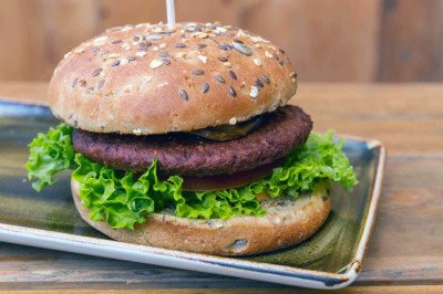 A meat substitute that is high in fiber and low in saturated fat